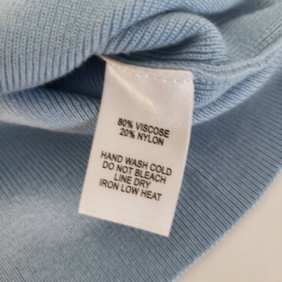 Lulus SIZE L Blue Fitted Blouse Long Sleeve Crop Top Square Neck CL21217L FLAW - Picture 6 of 15